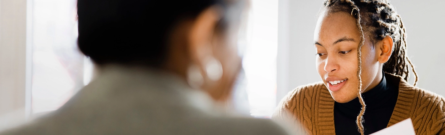 Two women in a meeting