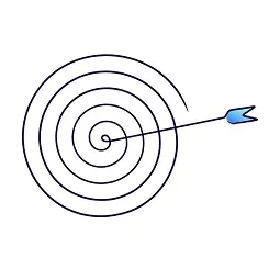 Dart board with arrow icon